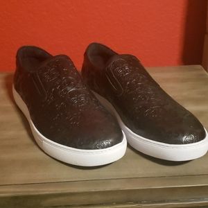 Robert Graham Baxter Leather Skull Slip-ons